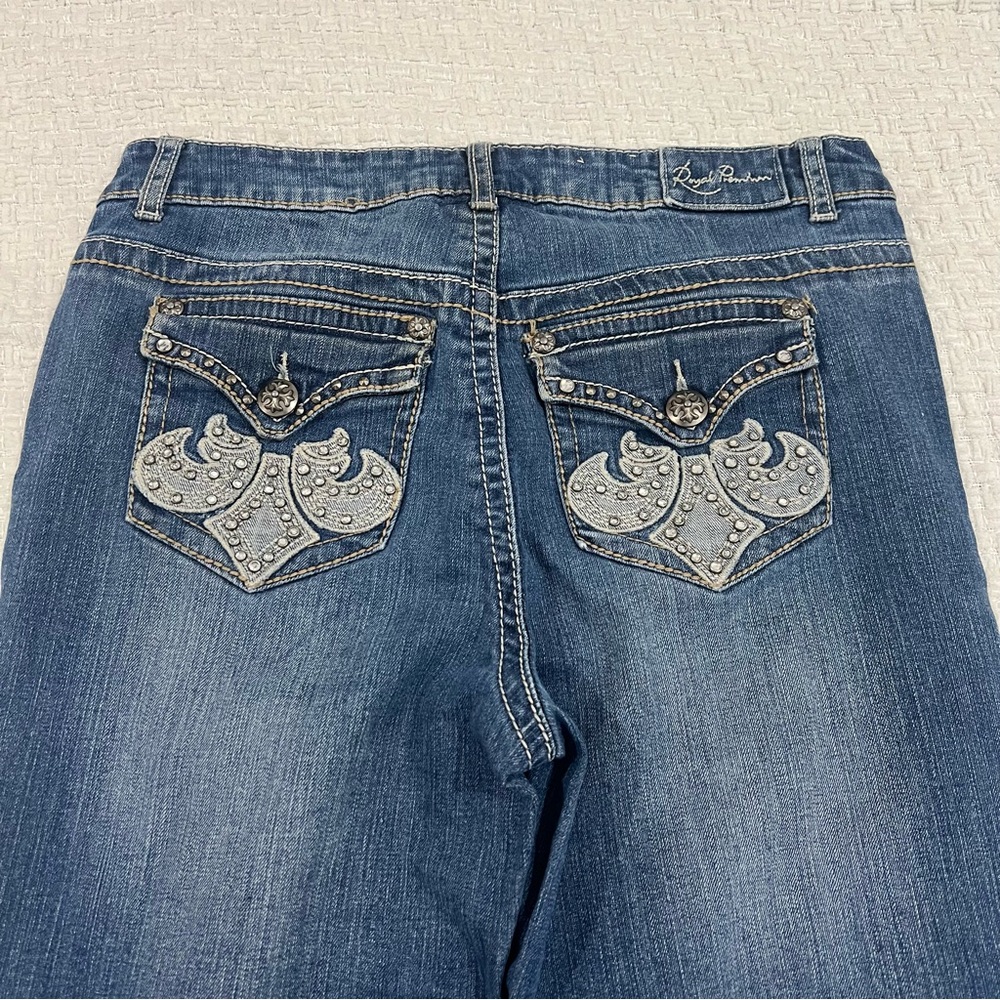 Royal Premium High Rise Embellished Capri Jeans McBling Size 8 - Picture 4 of 4